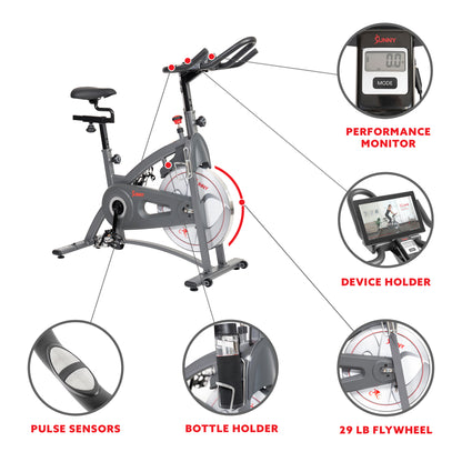 Sunny Health & Fitness Magnetic Belt Drive Indoor Cycling Bike - SF-B1877