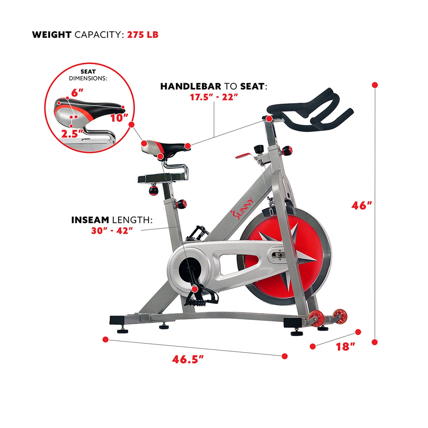 Sunny Health & Fitness Pro Indoor Cycling Bike SF-B901