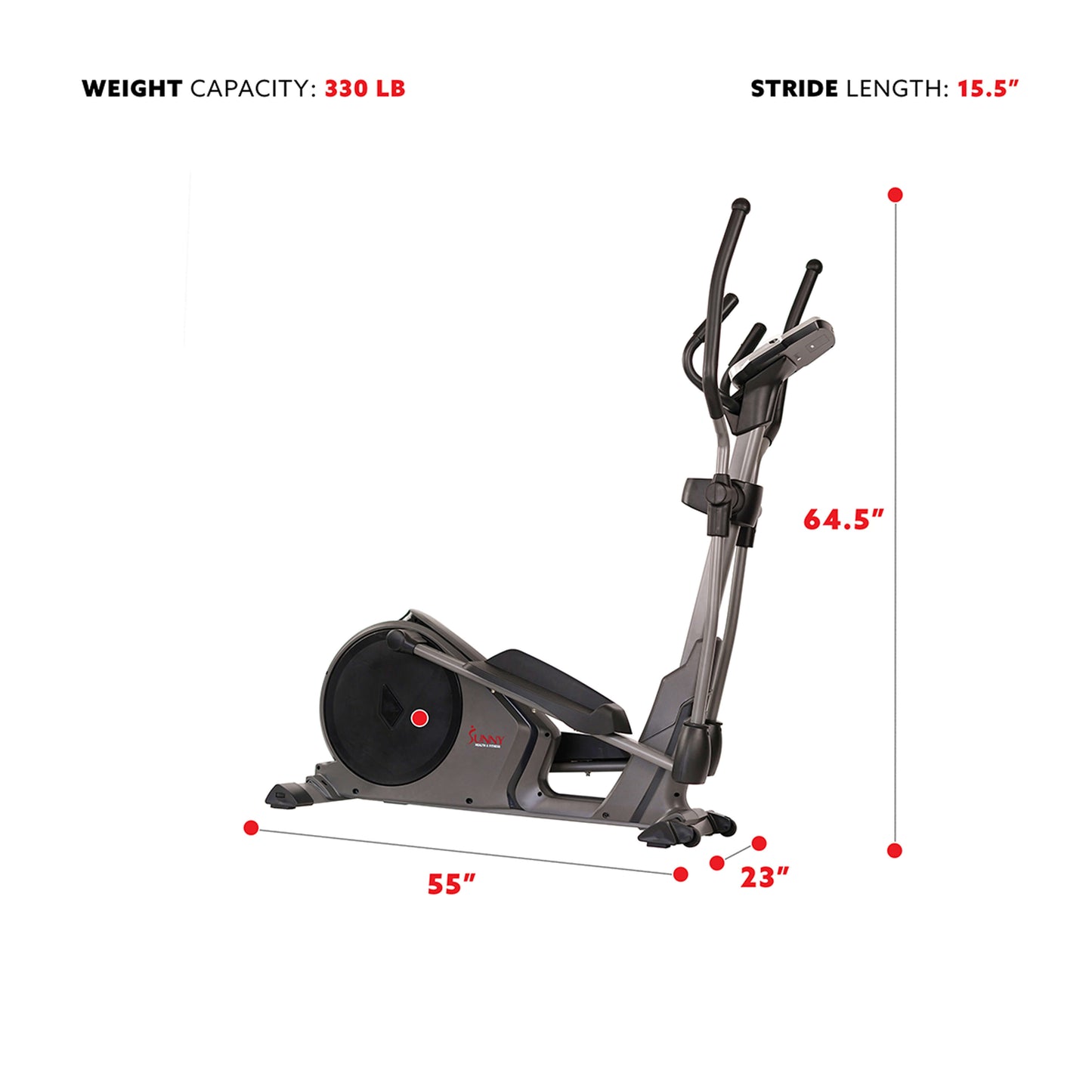 Sunny Health & Fitness Pre-Programmed Elliptical Trainer SF-E3912