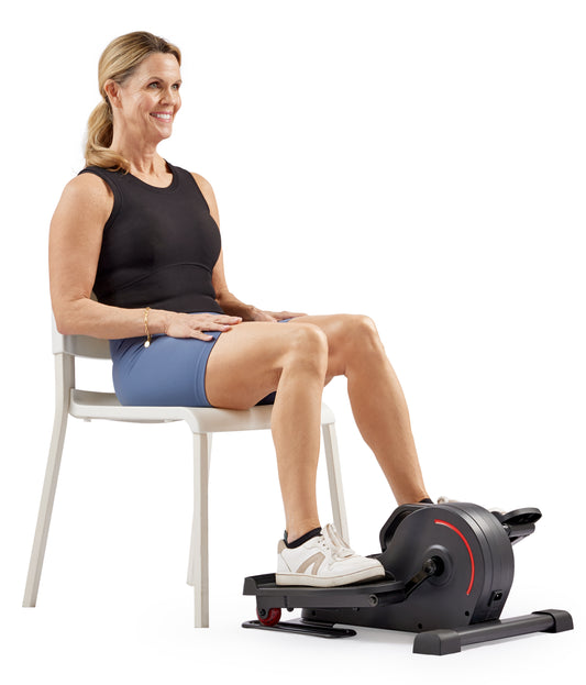 Sunny Health & Fitness SitFit Smart Electric Motorized Under Desk Smart Elliptical (Dark Grey) - SF-E3959SMARTDGY