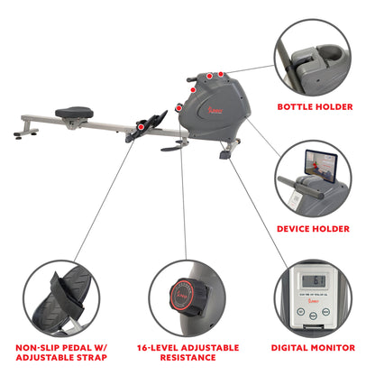 Sunny Health & Fitness Multifunction SPM Magnetic Rowing Machine - SF-RW5941