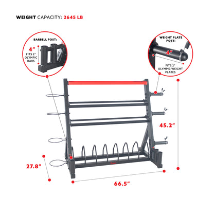 Sunny Health & Fitness All-In-One Weights Storage Rack Stand - SF-XF920025