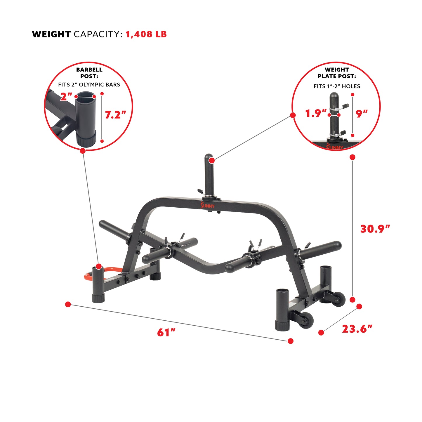 Sunny Health & Fitness Multi-Weight Plate and Barbell Rack Storage Stand SF-XF9938