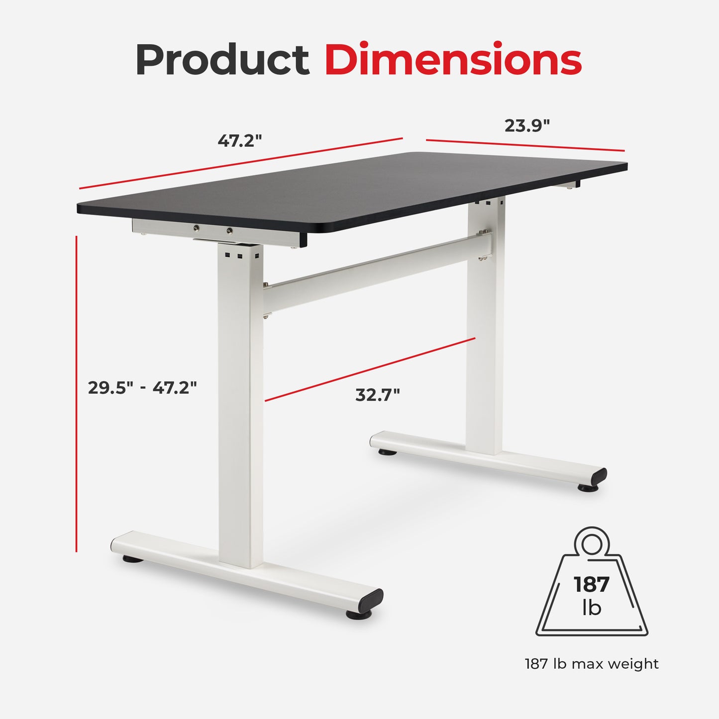 Sunny Health & Fitness Multi-Purpose Air-drive Adjustable Standing Desk – SF-A023001