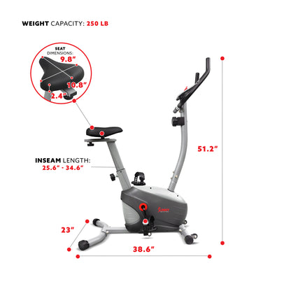 Sunny Health & Fitness Performance Interactive Series Upright Bike - SF-B220030