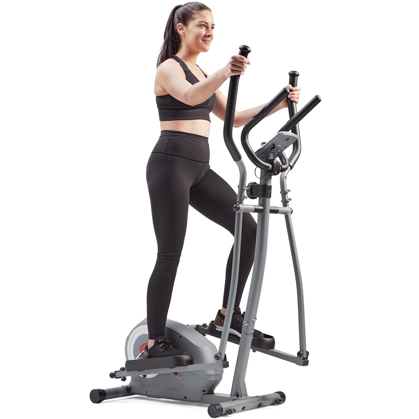 Sunny Health & Fitness Essentials Series Magnetic Smart Elliptical with Exclusive SunnyFit® App Enhanced Bluetooth Connectivity