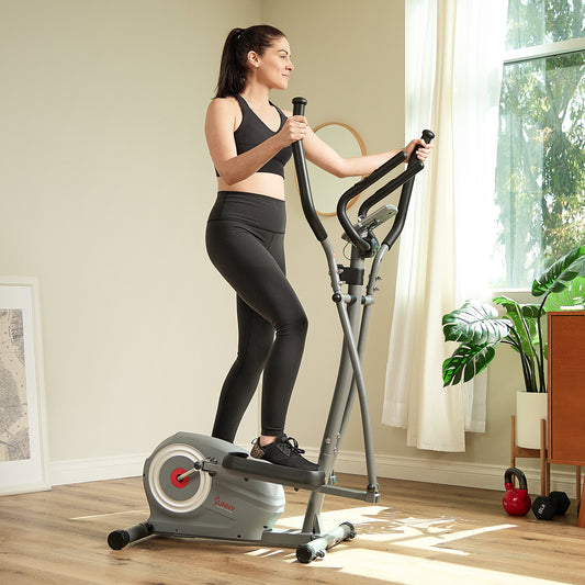 Sunny Health & Fitness Essentials Series Magnetic Smart Elliptical with Exclusive SunnyFit® App Enhanced Bluetooth Connectivity