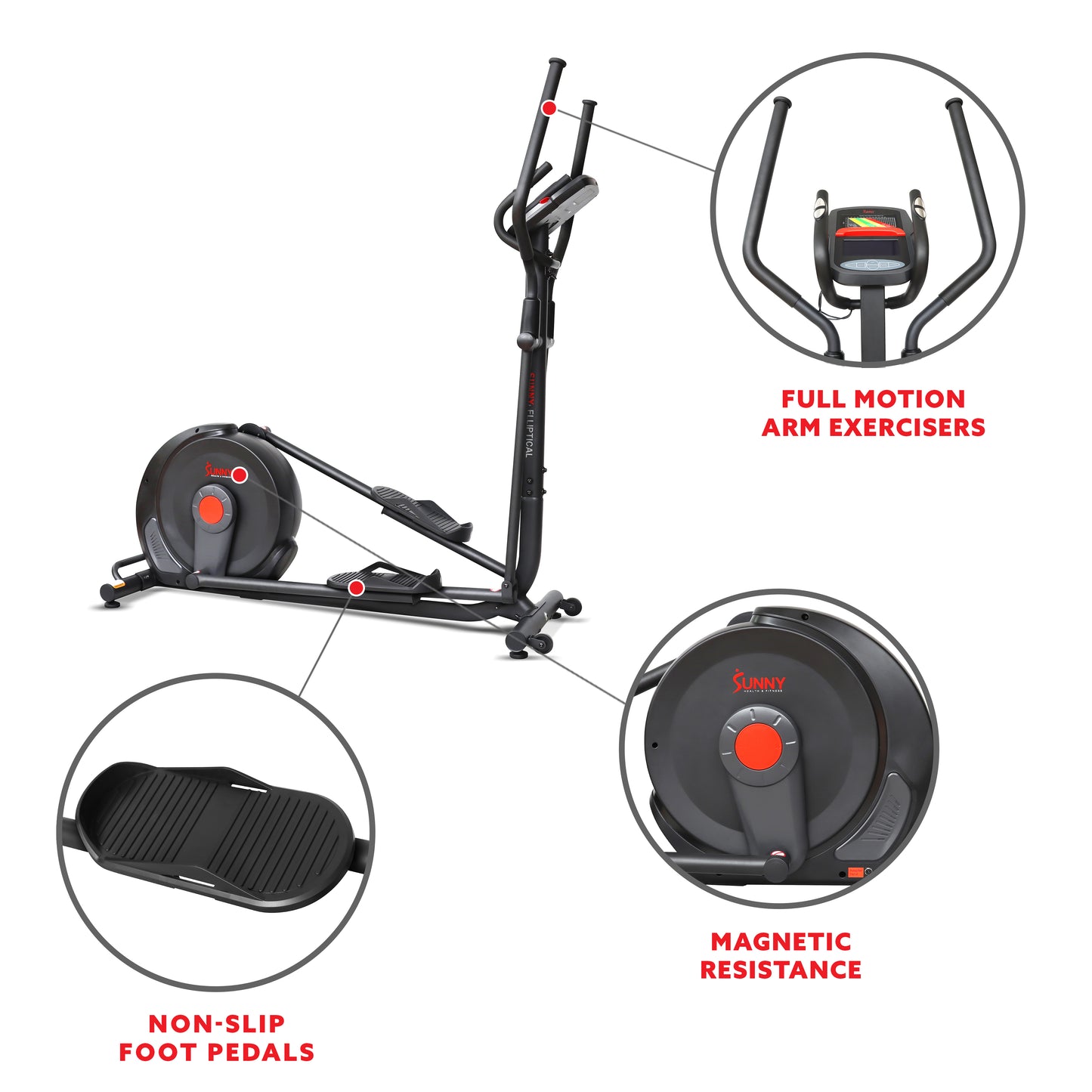 Sunny Health & Fitness Power Stride Advanced Elliptical Machine - SF-E321006