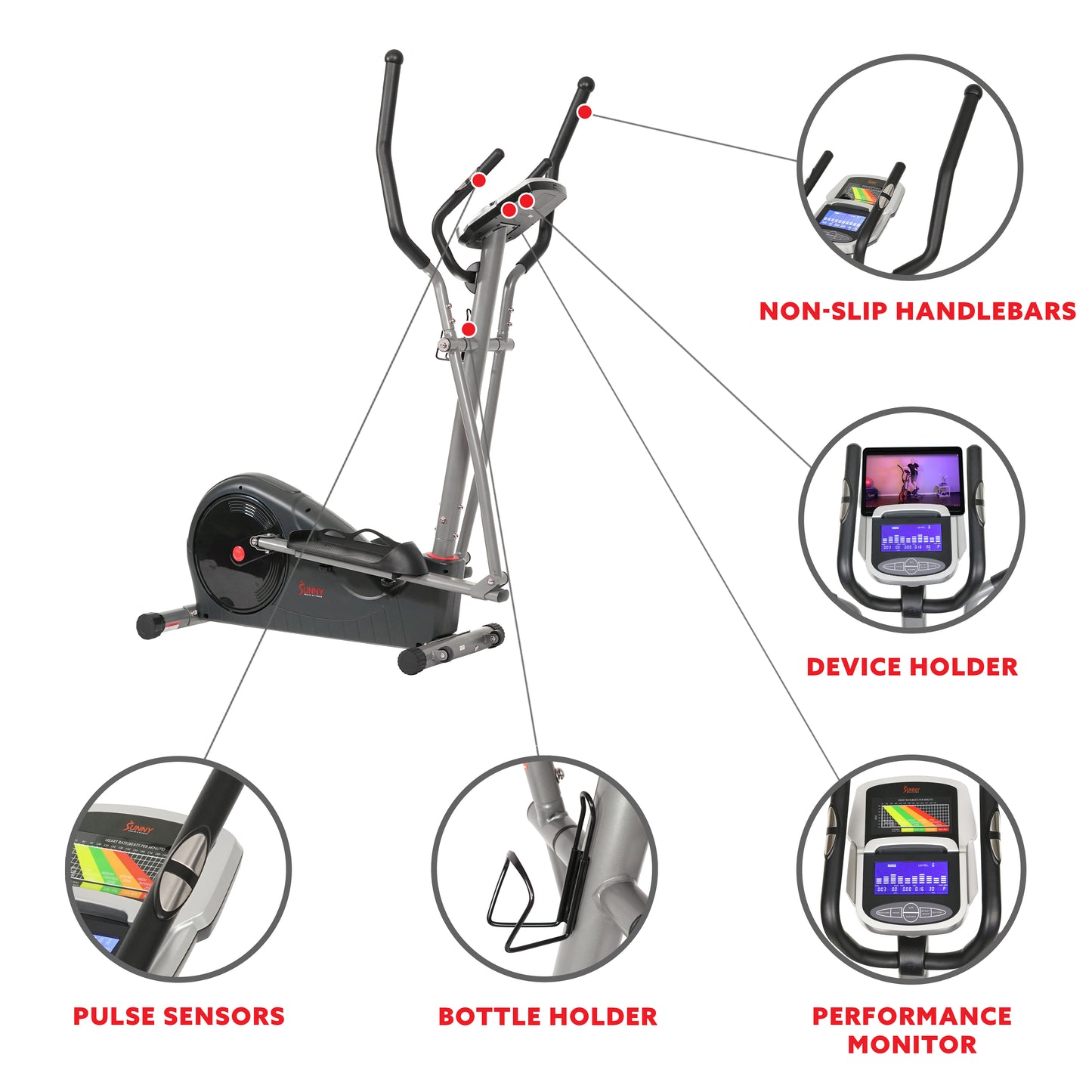 Sunny Health & Fitness Pre-Programmed Elliptical Trainer - SF-E320002