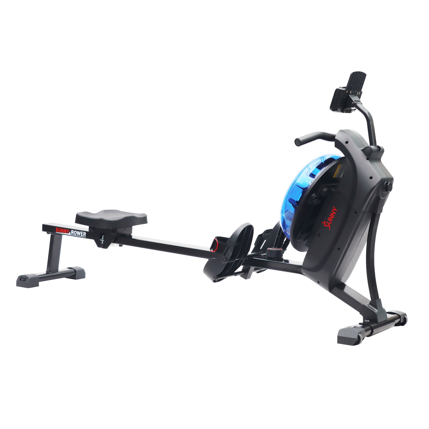 Sunny Health & Fitness Hydro + Dual Resistance Smart Magnetic Water Rowing Machine in Blue - SF-RW522017BLU