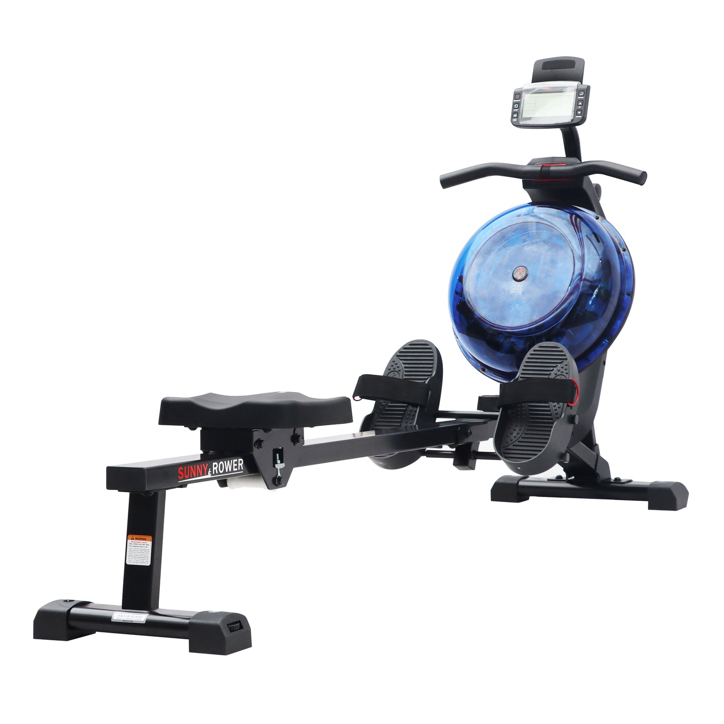 Sunny Health & Fitness Hydro + Dual Resistance Smart Magnetic Water Rowing Machine in Blue - SF-RW522017BLU