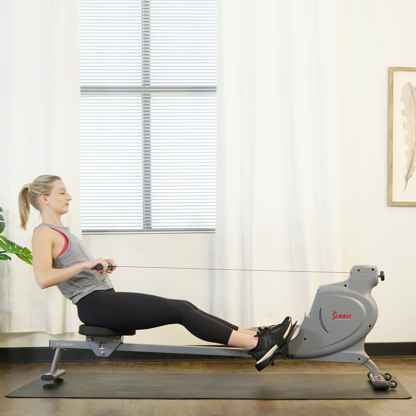 Sunny Health & Fitness Space Efficient Convenient Magnetic Rowing Machine – SF-RW5987