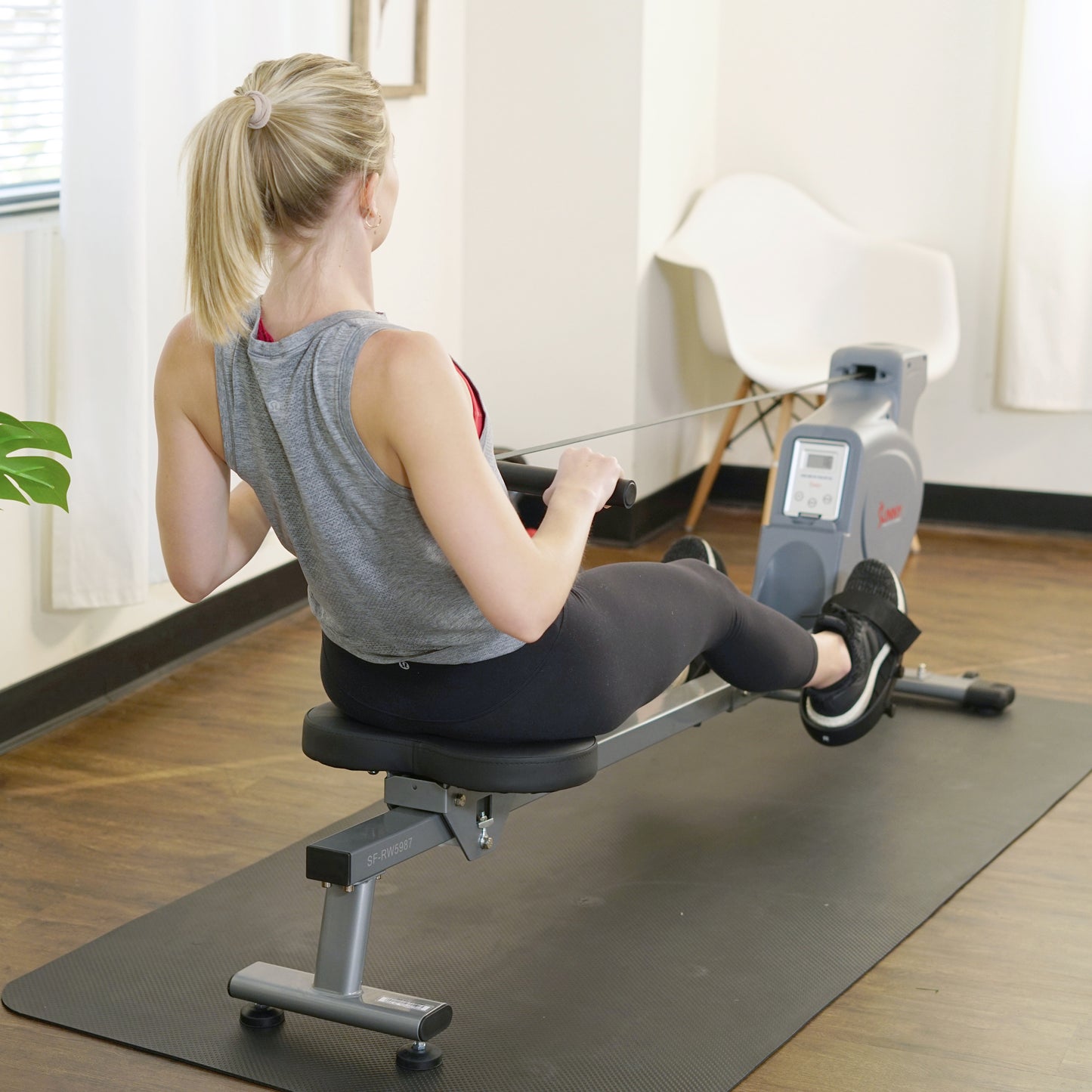 Sunny Health & Fitness Space Efficient Convenient Magnetic Rowing Machine – SF-RW5987